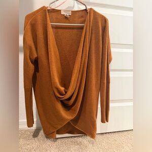 Women's Drape Front Sweater - Brown